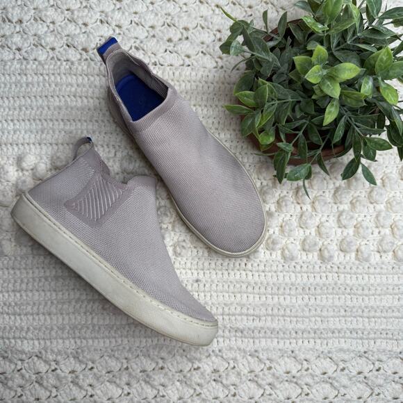 ROTHY'S Women's Size 6.5 Chelsea Boot Shoes Lilac Gray Slip On High Top Sneaker - Picture 4 of 14
